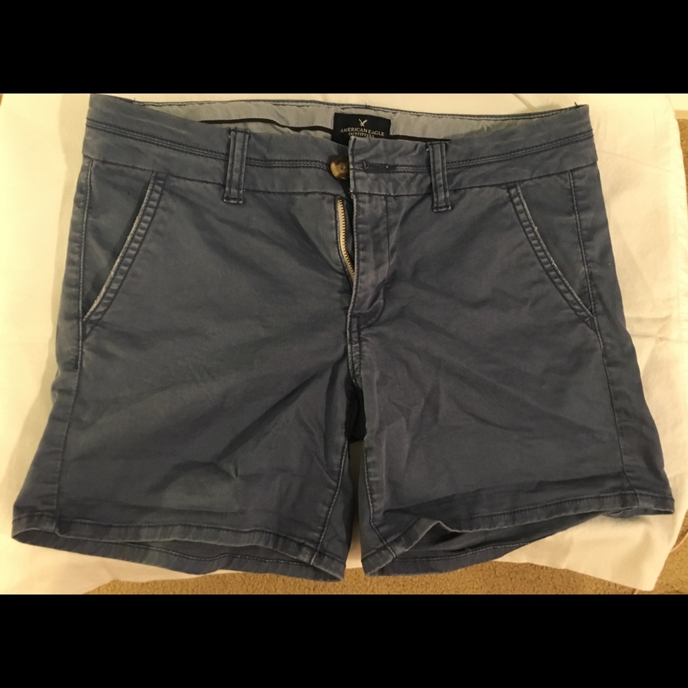 Navy Blue Midi American Eagle Shorts